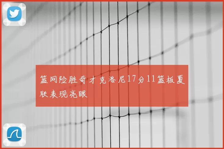 篮网险胜奇才克洛尼17分11篮板夏联表现亮眼